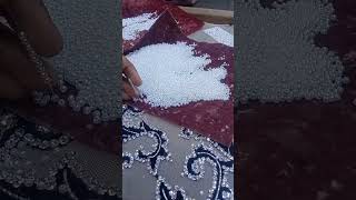 velvet white Moti #shortvideo #handwork