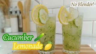 HOW TO MAKE CUCUMBER LEMONADE DRINKS RECIPE 🍹| No Blender! / Healthy Drinks