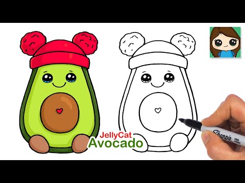 How to Draw an Avocado 🥑 JellyCat Winter Holiday Fruit