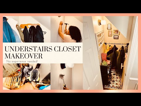 Extreme Under Stairs Closet Makeover | Under $70 😱