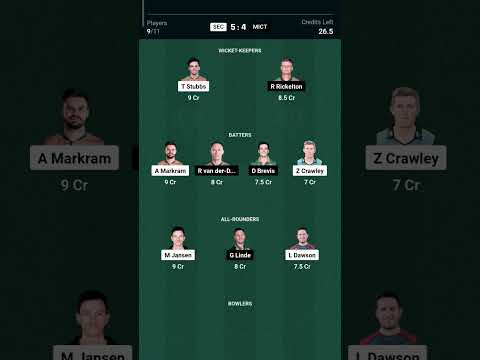 SEC VS MICT TEAM  DREAM 11 MEGA CONTENTS #dream11 #SECVSMICT