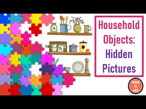 Household Objects Hidden Pictures | English Classroom Game | ESL Homes | House