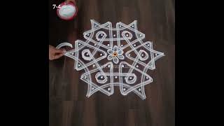 3 Simple and Beautiful Sikkukolam using 7-4 inter dots