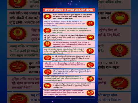 16 फरवरी 2025 | आज का राशिफल | today horoscope | daily horoscope | aaj ka rashifal | #astrologer