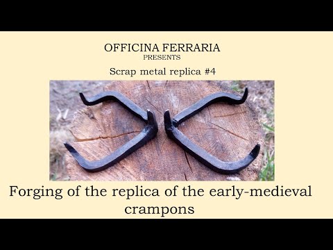 Forging early-medieval crampons, blacksmiting