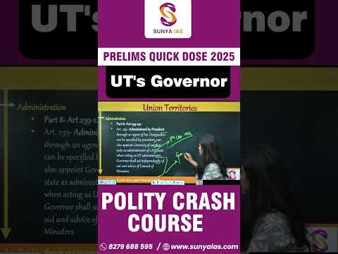 UT's GOVERNOR || POLITY CRASH COURSE || UPSC CSE || PRELIMS 2025 ||IFOS