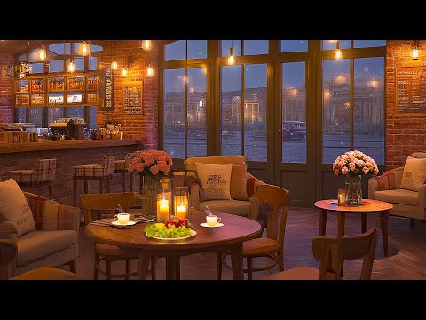 Warm November Jazz Music & Cozy Coffee Shop Ambience ☕ Background Music For Relaxing And Working