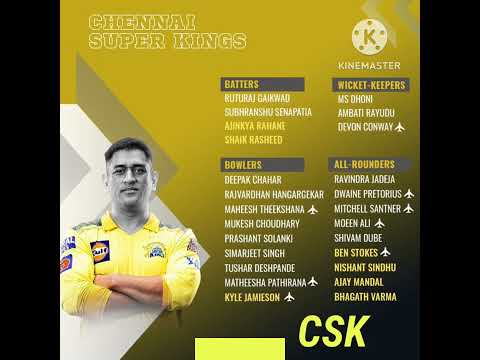 CSK squad for ipl 2023 csk playing 11 ms dhoni/devon conway batting/arjun tendulkar ipl 2023 csk 11