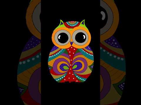 Coloring Owl Artwork 🦉 😻🤩  #shorts #youtubeshorts #viral #short