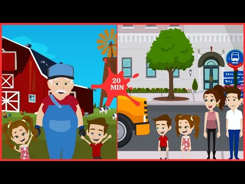 [20 MIN - 2 SONGS] The Wheels on the Bus 🚍 | Old MacDonald Had a Farm 🐄🎶| Fun Nursery Rhyme for Kids