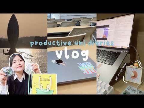 EN) Productive Uni Diaries📖 | Korean uni student vlog, Start new activities, Time timer, Mullae-dong