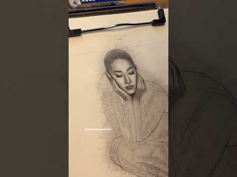 DRAWING ARIANA pt2(tiktok: raymond.portraits) #art #artistdrawing #shortsvideo #artist #arianagrande