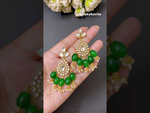 Trending Diy Kundan Stone Earrings🔥 #shorts #trending #youtubeshorts #diyearrings #crafteraditi