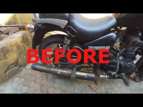 Changing Exhaust on Royal Enfield Thunderbird 350 Sans Goldstar glasswool