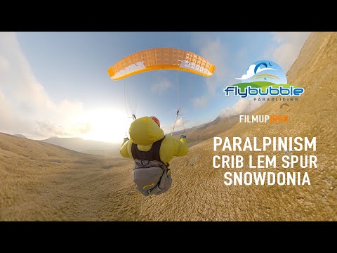 Paragliding from The Crib Lem Spur in the Carneddau, Snowdonia — Flybubble Walk Climb Fly #3