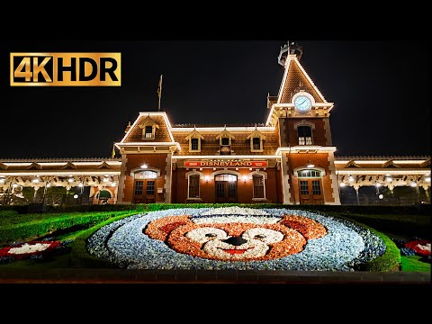 【高画質 高音質】香港ディズニーランド  一周  ナイトツアー 【4K HDR】