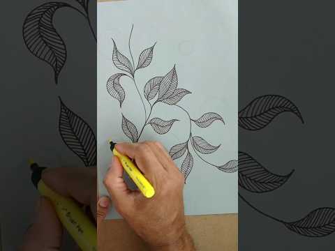 leaves line drawing #lineart #linedrawings #drawing #penbrush #doodle #shortvideo #daily #shorts