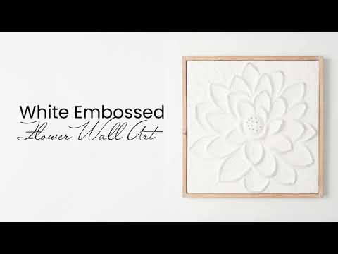 White Embossed Flower Wall Art