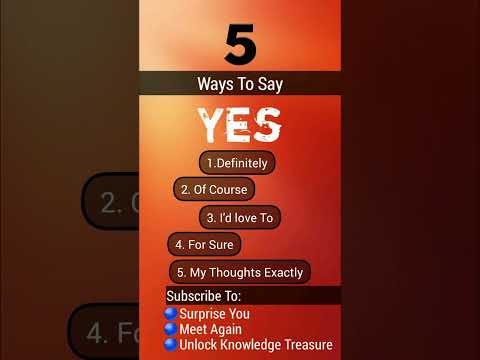 5 Ways To Say Yes | English Learning Practice