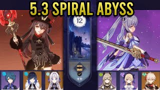 C1 Hu Tao Double Hydro + Citlali & C2 Keqing Aggravate | 5.3 Spiral Abyss - Genshin Impact