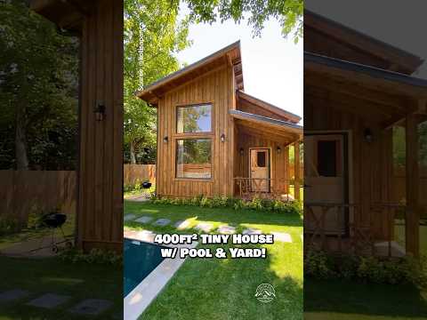 400-sqft #tinyhouse w/ pool  & yard 🏡