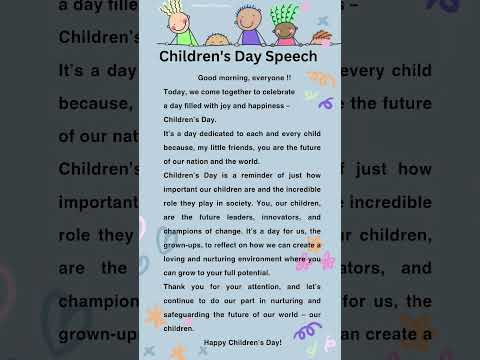 World Childrens Day speech  #shorts #short  whatsapp status video, World Children's  Day, 20 Nov