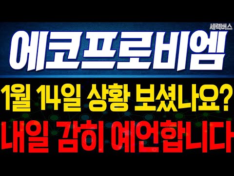 에코프로비엠 주가 전망. "내일은 어떻게 움직일까요?" 전재산 걸고 말씀 드립니다. 1월 14일 방송.