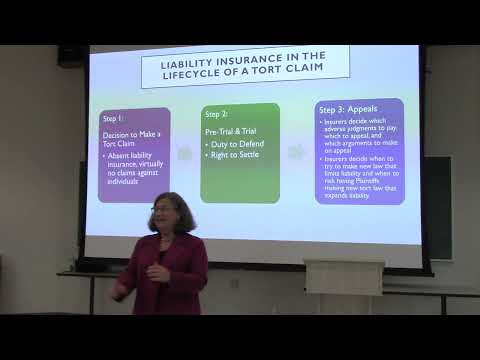 Catherine Sharkey, "Tort Liability and Insurance"