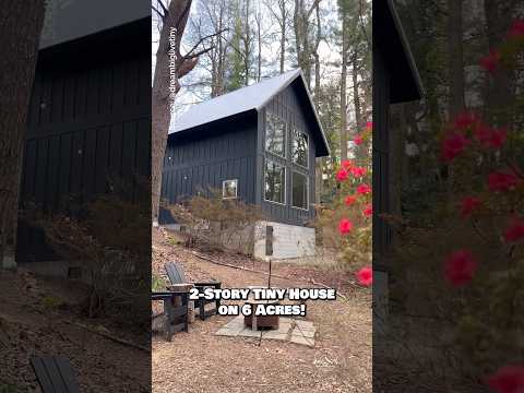 2-story tiny house on 6 acres 🏡 (full tour linked below) #housetour #hometour #cabin #airbnb