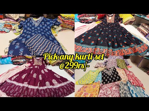 chickpet wholesale kurtie sets pick any @299rs| kurties @100rs |single piece courier available