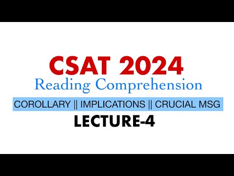 Guaranteed 55+ Marks From *CSAT Comprehension* Only || Lecture-4