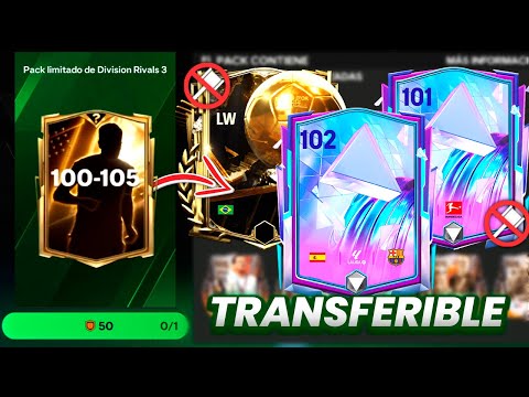 MIS RECOMPENSAS DE DIVISION RIVALS EN LA CUENTA SECUNDARIA 🫣 "saco carta 102 transferible" FC MOBILE