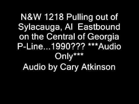 N&W 1218 Pulling out Sylacuaga, Al 1990? Eastbound AUDIO ONLY