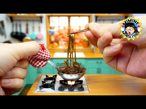 새로운 미미네 주방에 어서 오세요🏡 이삿날엔 미니어처 짜장면이지!! (feat 탕수육) miniature real cooking jjajangmyeon