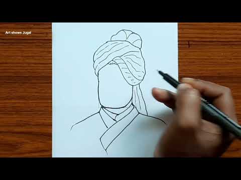 Swami Vivekananda drawing very easy | Swami vivekananda drawing tutorial