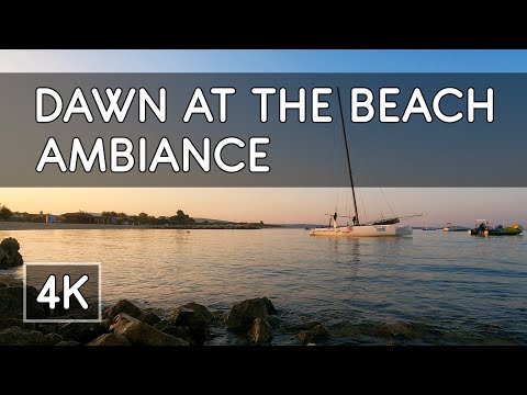 Ambiance: Sunrise at the Beach - Sound of Waves with Relaxing Music - 4K UHD Virtual Travel