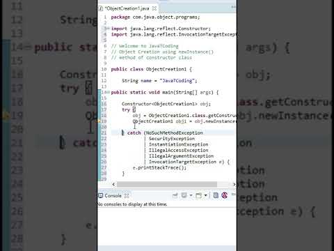 Java Object Creation using newInstance() method of Constructor class #shorts #Java_Object_Creation
