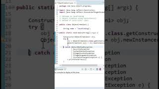 Java Object Creation using newInstance() method of Constructor class #shorts #Java_Object_Creation