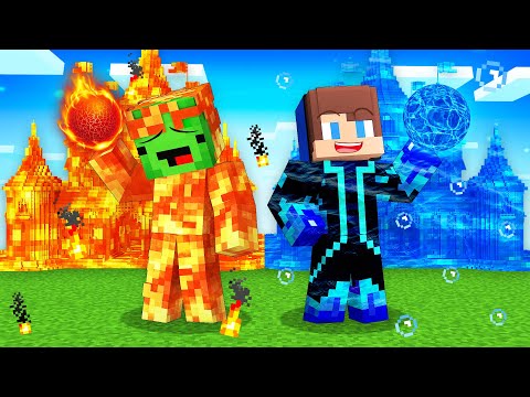 Mikey LAVA King vs JJ WATER King Survival Battle in Minecraft (Maizen)