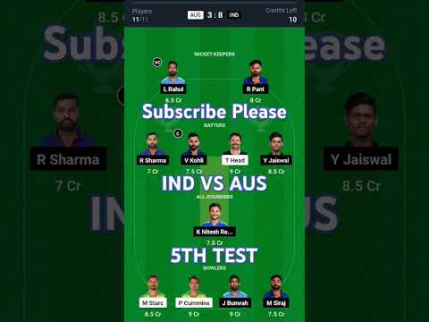 AUS vs IND Test Dream11 Prediction, 5th Test, Dream11 Team of Today Match, India vs Australia