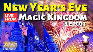 🔴LIVE🔴New Year's Eve Fireworks From The Magic Kingdom & EPCOT | Disney World Countdown To 2025