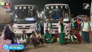 TN Farmers in Tiruchirappalli block KSRTC bus over Cauvery water issue@AkarshaKannada