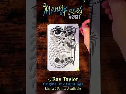 #2431 The Many Faces 2024 Collection: Ink Painting Process Timelapse with Ray Taylor