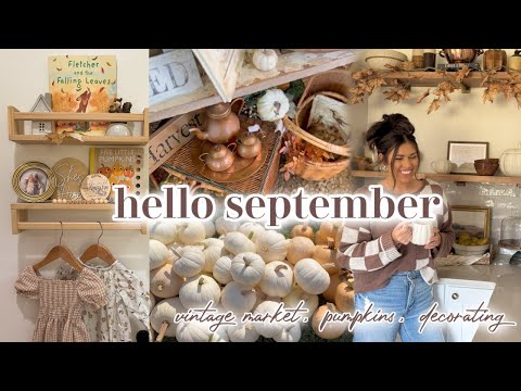 A COZY SEPTEMBER DAY | vintage market, fall decorating, finding pumpkins!