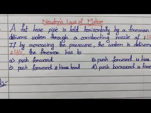 A Fat Hose pipe is held horizontally by a fire man || Newton's laws of motion problem || NLM