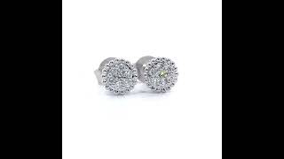 Elegant 0.20 Carat Diamond Round Cluster Stud Earrings