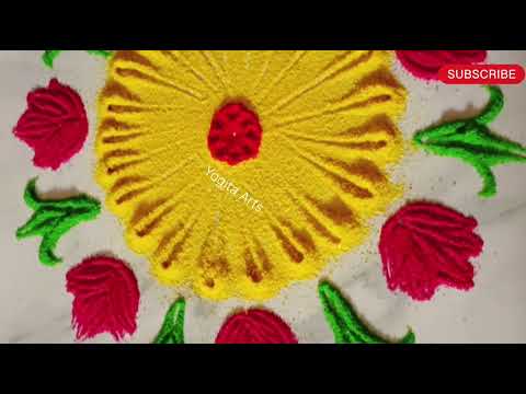 दररोज साठी सुंदर रांगोळी beautiful rangoli easy rangoli #indianart #easyrangoli