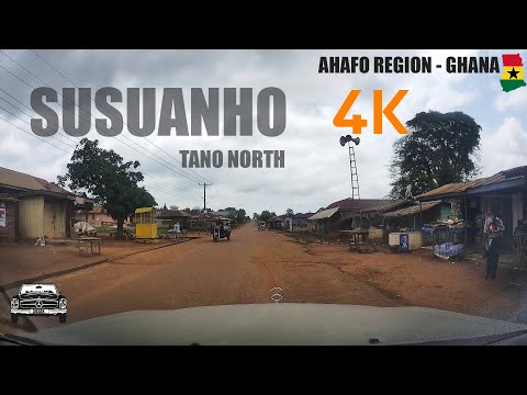 Susuanho Drive Tour in the Tano North Ahafo Region of Ghana 4K