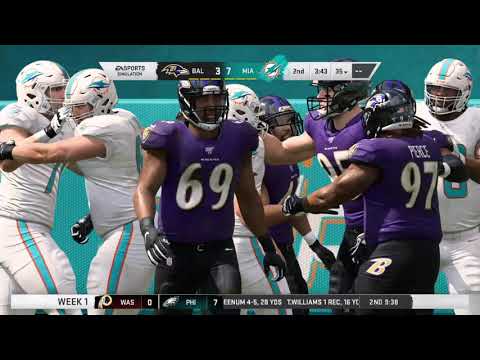 Madden NFL 20 Dolphins Franchise - Game 1 vs Ravens