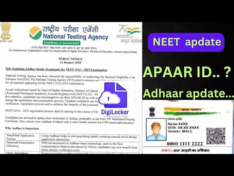 NTA Big Update for NEET 2025: APAAR id for NEET Registration #neet #neet2025  #updat #aiims #mbbs